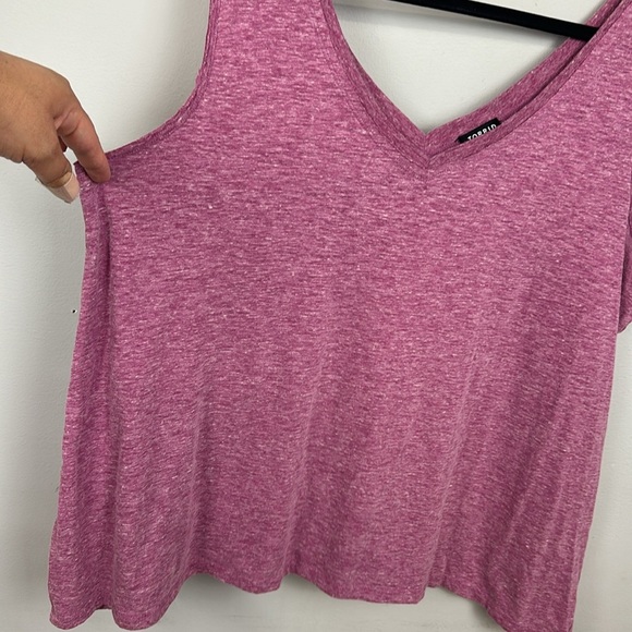 Torrid Magenta Pink Heather Double V-Neck Tank Sz 2X - Picture 6 of 9